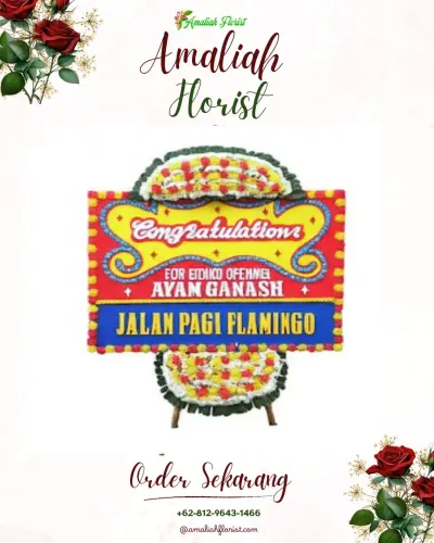 Bunga Papan Congratulation di Jembatan Kecil